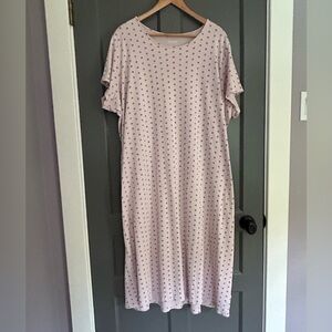 Lands End Plus Size Cotton Short Sleeve Midcalf Nightgown